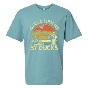 Hunting Easily Distracted Ducks Funny Hunter Dad Gift  Sueded Cloud Jersey T-Shirt