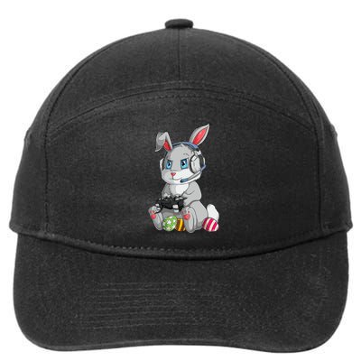 Happy Easter Day Bunny Egg Funny Gamer 7-Panel Snapback Hat