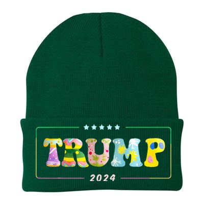 Happy Easter Day Trump 2024 With Easter Eggs Knit Cap Winter Beanie