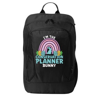 Happy Easter Day Im The Conservation Planner Bunny Gift City Backpack