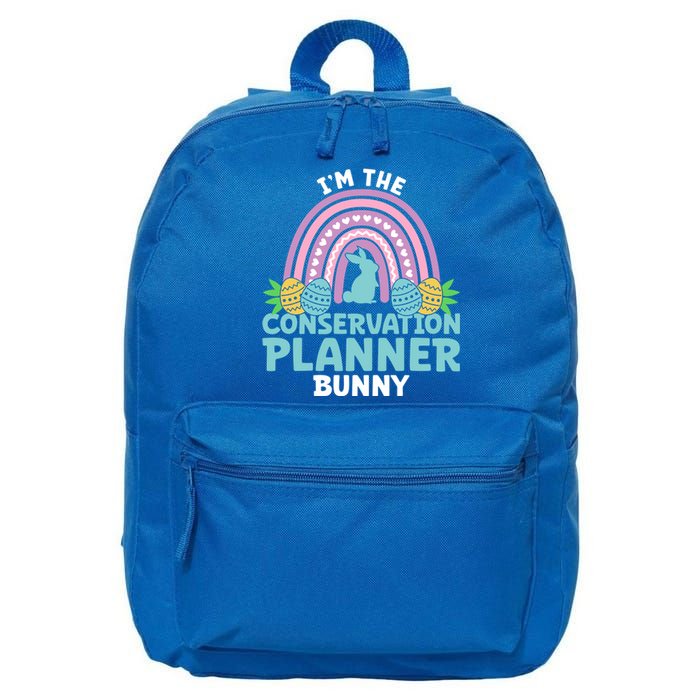 Happy Easter Day Im The Conservation Planner Bunny Gift 16 in Basic Backpack