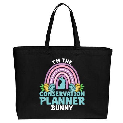 Happy Easter Day Im The Conservation Planner Bunny Gift Cotton Canvas Jumbo Tote