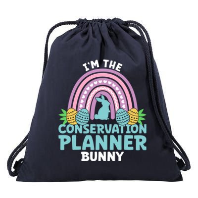 Happy Easter Day Im The Conservation Planner Bunny Gift Drawstring Bag