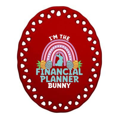 Happy Easter Day Im The Financial Planner Bunny Gift Ceramic Oval Ornament