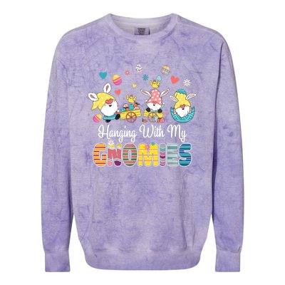 Happy Easter Day Bunny Gnome Hanging With My Gnomies Wo Colorblast Crewneck Sweatshirt