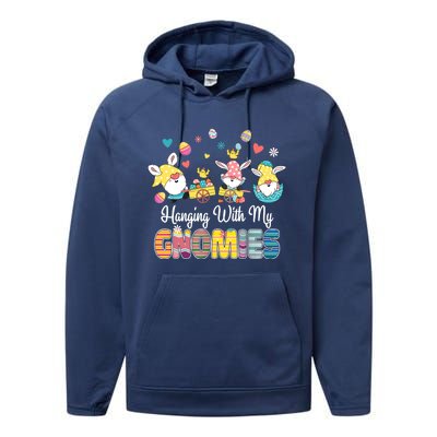 Happy Easter Day Bunny Gnome Hanging With My Gnomies Wo Performance Fleece Hoodie