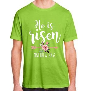 Happy Easter Day He Is Risen Floral Adult ChromaSoft Performance T-Shirt