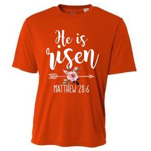 Happy Easter Day He Is Risen Floral Cooling Performance Crew T-Shirt