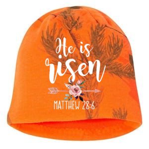 Happy Easter Day He Is Risen Floral Kati - Camo Knit Beanie