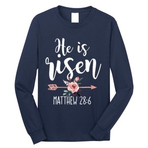 Happy Easter Day He Is Risen Floral Long Sleeve Shirt