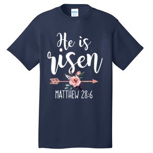 Happy Easter Day He Is Risen Floral Tall T-Shirt