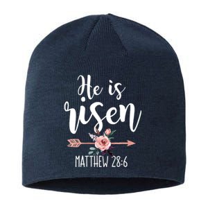 Happy Easter Day He Is Risen Floral Sustainable Beanie