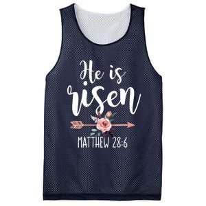 Happy Easter Day He Is Risen Floral Mesh Reversible Basketball Jersey Tank