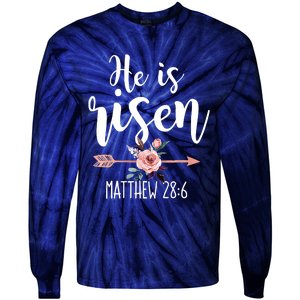 Happy Easter Day He Is Risen Floral Tie-Dye Long Sleeve Shirt