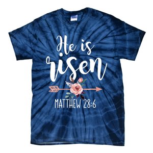 Happy Easter Day He Is Risen Floral Tie-Dye T-Shirt