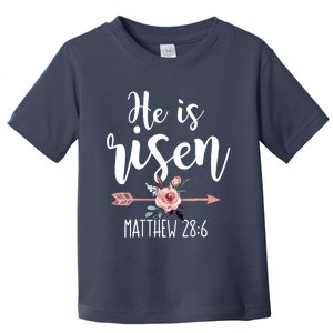 Happy Easter Day He Is Risen Floral Toddler T-Shirt