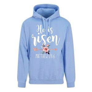 Happy Easter Day He Is Risen Floral Unisex Surf Hoodie