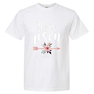 Happy Easter Day He Is Risen Floral Garment-Dyed Heavyweight T-Shirt