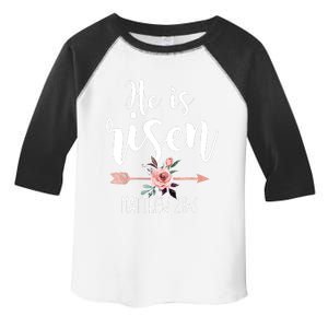 Happy Easter Day He Is Risen Floral Toddler Fine Jersey T-Shirt