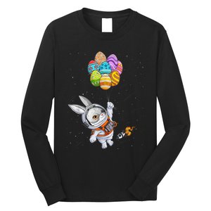 Happy Easter Day Bunny Egg astronaut Space B.o.y.s Girls k.i.d.s Long Sleeve Shirt