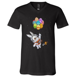 Happy Easter Day Bunny Egg astronaut Space B.o.y.s Girls k.i.d.s V-Neck T-Shirt