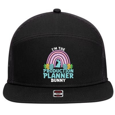 Happy Easter Day Im The Production Planner Bunny Cool Gift 7 Panel Mesh Trucker Snapback Hat