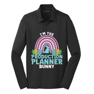 Happy Easter Day Im The Production Planner Bunny Cool Gift Silk Touch Performance Long Sleeve Polo