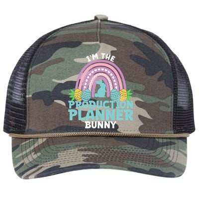 Happy Easter Day Im The Production Planner Bunny Cool Gift Retro Rope Trucker Hat Cap