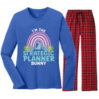 Happy Easter Day Im The Strategic Planner Bunny Gift Women's Long Sleeve Flannel Pajama Set 