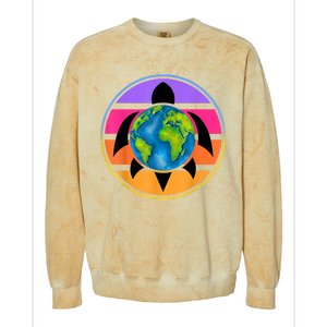 Happy Earth Day Save The Planet Give New Life To Sea Turtles Colorblast Crewneck Sweatshirt