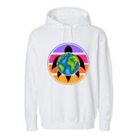 Happy Earth Day Save The Planet Give New Life To Sea Turtles Garment-Dyed Fleece Hoodie