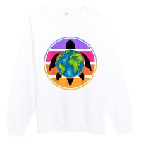 Happy Earth Day Save The Planet Give New Life To Sea Turtles Premium Crewneck Sweatshirt