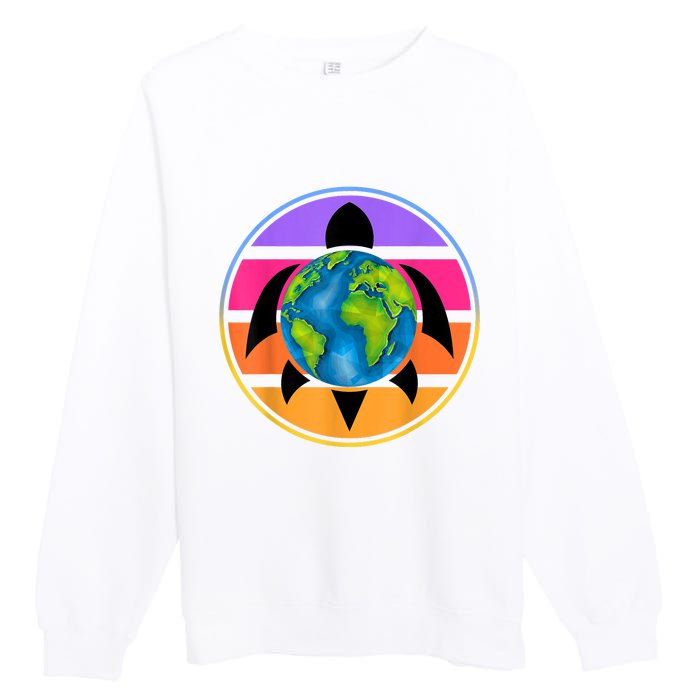 Happy Earth Day Save The Planet Give New Life To Sea Turtles Premium Crewneck Sweatshirt