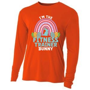 Happy Easter Day I'm The Fitness Trainer Bunny Gift Cooling Performance Long Sleeve Crew