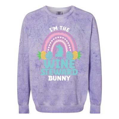 Happy Easter Day I'm The Wine Steward Bunny Funny Gift Colorblast Crewneck Sweatshirt