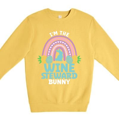 Happy Easter Day I'm The Wine Steward Bunny Funny Gift Premium Crewneck Sweatshirt