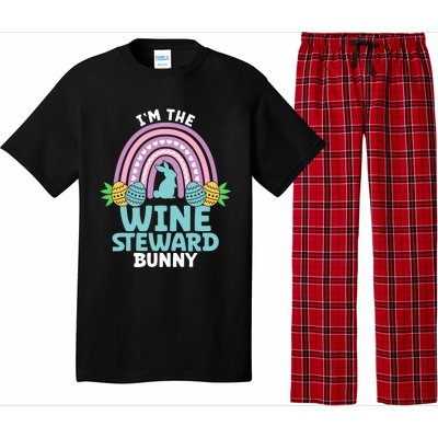 Happy Easter Day I'm The Wine Steward Bunny Funny Gift Pajama Set