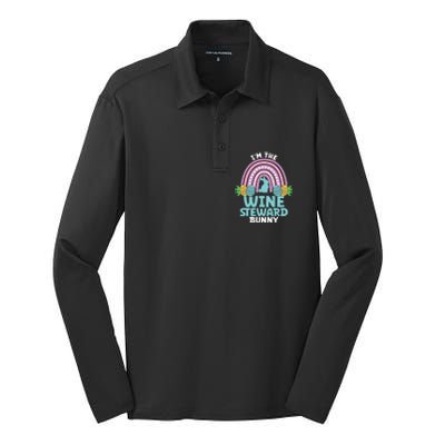 Happy Easter Day I'm The Wine Steward Bunny Funny Gift Silk Touch Performance Long Sleeve Polo