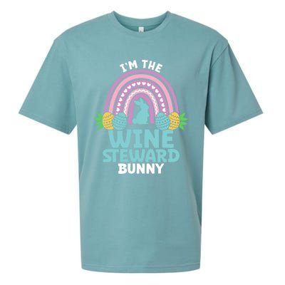 Happy Easter Day I'm The Wine Steward Bunny Funny Gift Sueded Cloud Jersey T-Shirt