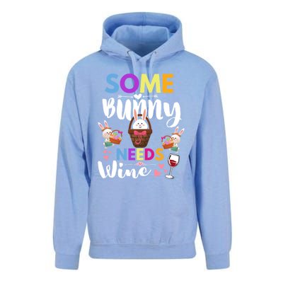 Happy Easter Day Some Bunny Needs Wine Rabbit Basket Stuffer Cute Gift Unisex Surf Hoodie