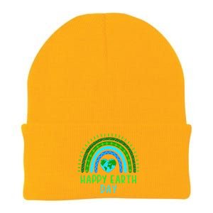 Happy Earth Day 2024 Cute Rainbow Earth Lover Gift Knit Cap Winter Beanie