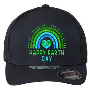 Happy Earth Day 2024 Cute Rainbow Earth Lover Gift Flexfit Unipanel Trucker Cap