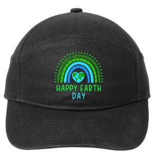 Happy Earth Day 2024 Cute Rainbow Earth Lover Gift 7-Panel Snapback Hat