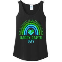 Happy Earth Day 2024 Cute Rainbow Earth Lover Gift Ladies Essential Tank