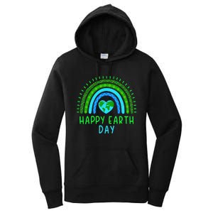 Happy Earth Day 2024 Cute Rainbow Earth Lover Gift Women's Pullover Hoodie