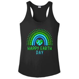 Happy Earth Day 2024 Cute Rainbow Earth Lover Gift Ladies PosiCharge Competitor Racerback Tank