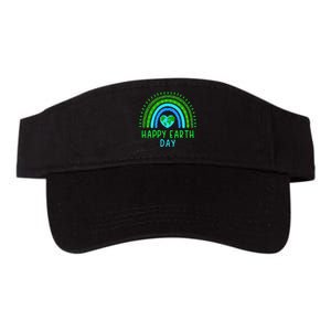 Happy Earth Day 2024 Cute Rainbow Earth Lover Gift Valucap Bio-Washed Visor