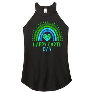 Happy Earth Day 2024 Cute Rainbow Earth Lover Gift Women's Perfect Tri Rocker Tank