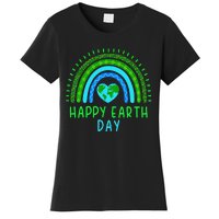 Happy Earth Day 2024 Cute Rainbow Earth Lover Gift Women's T-Shirt