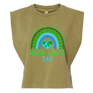 Happy Earth Day 2024 Cute Rainbow Earth Lover Gift Garment-Dyed Women's Muscle Tee